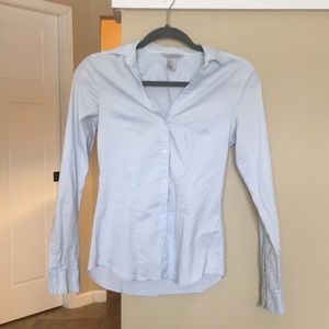 H&M V-Neck Line Dress Shirt - Powder Blue